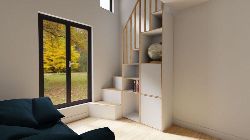 Treppenregal - geniales Raumsparkonzept für kleine Räume - neubauen.design